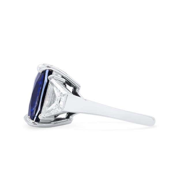 Natural Vivid Blue Sapphire Ring, 18.71 Ct. (21.13 Ct. TW), SSEF Certified, JCRG01130465