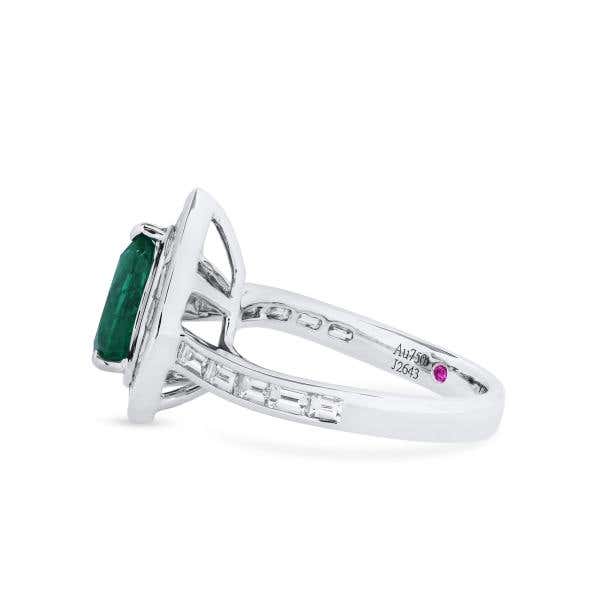 Vivid Green Colombian Emerald And Diamond Ring, 1.45 Ct. (2.48 Ct. TW), GRS2021-038574