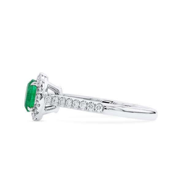 Natural Vivid Green Emerald Ring, 0.61 Ct. (0.87 Ct. TW)