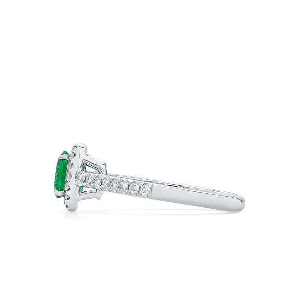 Vivid Green Emerald And Diamond Ring, 0.49 Ct. (0.72 CT. TW), G2112020316