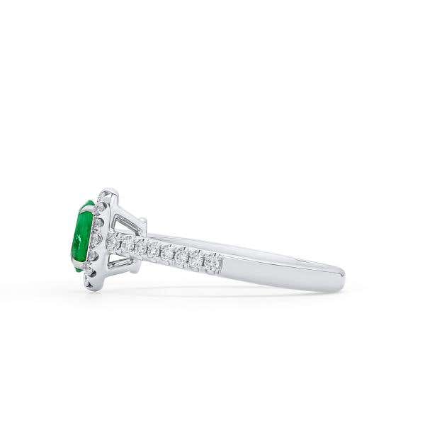 Vivid Green Emerald And Diamond Ring, 0.49 Ct. (0.75 Ct. TW), G2112020311