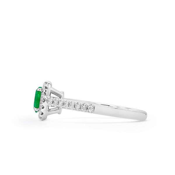 Vivid Green Emerald And Diamond Ring, 0.34 Ct. (0.58 Ct. TW), G2112020313