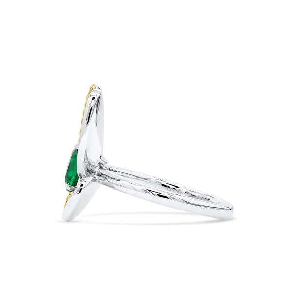 Vivid Green Colombian Emerald And Diamond Ring, 1.36 Ct. (2.16 Ct. TW), GRS2020-128119