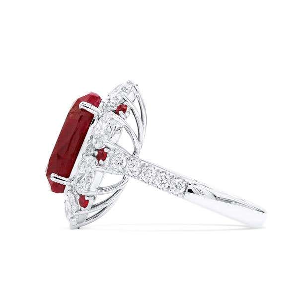 Natural Red East Africa Ruby Ring, 12.31 Ct. TW, SSEF Certified