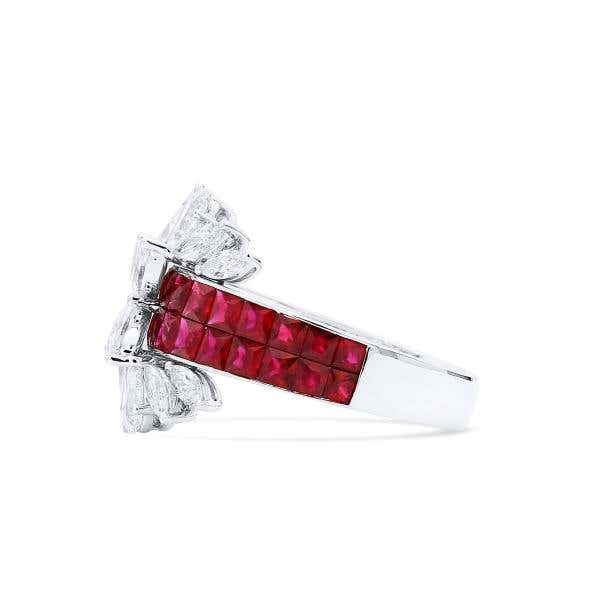 Natural Vivid Red Ruby Ring, 4.99 Ct. TW, EG_Lab Certified