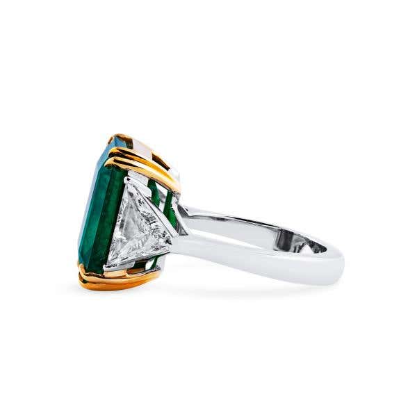 Natural Vivid Green Emerald Ring, 10.19 Ct. (12.02 Ct. TW), GRS Certified, GRS2021-068041
