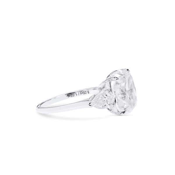 White Diamond Ring, 8.05 Ct. (9.12 Ct. TW), Cushion shape, GIA Certified, 5222773036