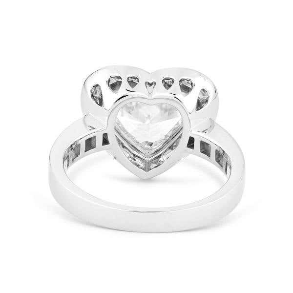 White Diamond Ring, 2.01 Ct. (3.12 Ct. TW), Heart shape, GIA Certified, 3165404542