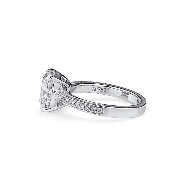 White Diamond Ring, 3.05 Ct. (4.50 Ct. TW), Cushion shape, GIA Certified, 7326383091