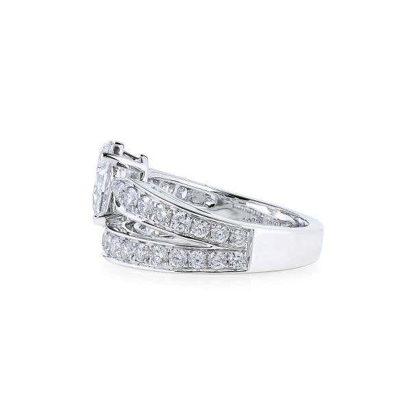 White Diamond Ring, 1.01 Ct. (2.13 Ct. TW), Pear shape, GIA Certified, 7316184906