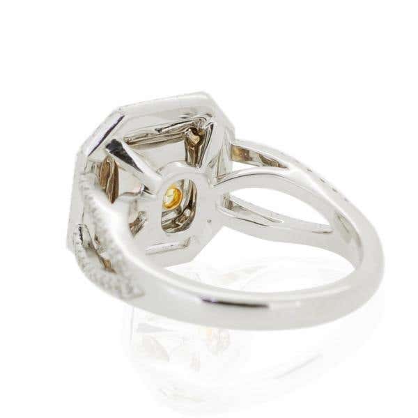 Fancy Yellow Diamond Ring, 2.06 Carat, Radiant shape, GIA Certified, 14617289
