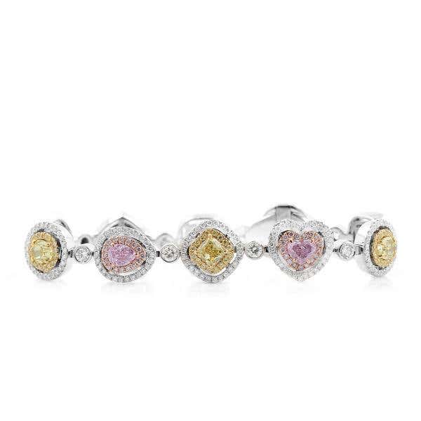 Multicolor Diamond Bracelet, 9.27 Carat, Mix shape, GIA Certified, JMBF01021489