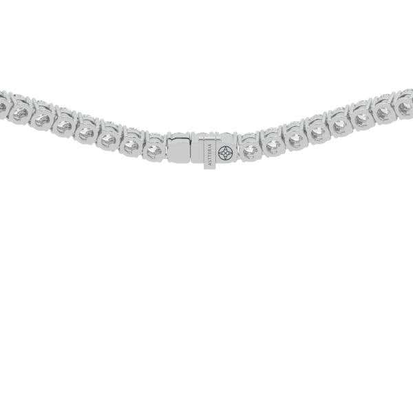 Round shape diamond tennis necklace, white gold, 14.0-33.0 Ct. TW