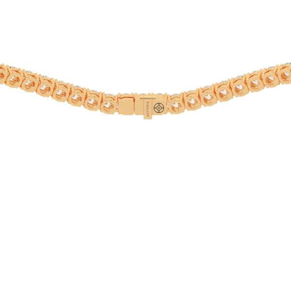 Round shape diamond tennis necklace, yellow gold, 14.0-33.0 Ct. TW
