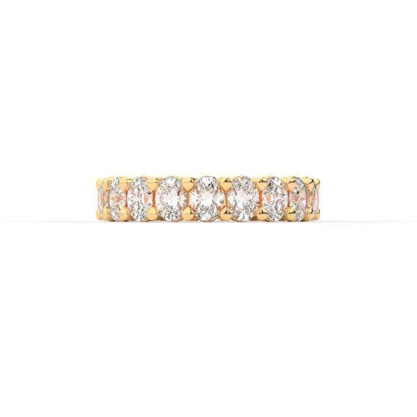 Majestic oval shape eternity ring, yellow gold, 2.4-5.1 Ct. TW
